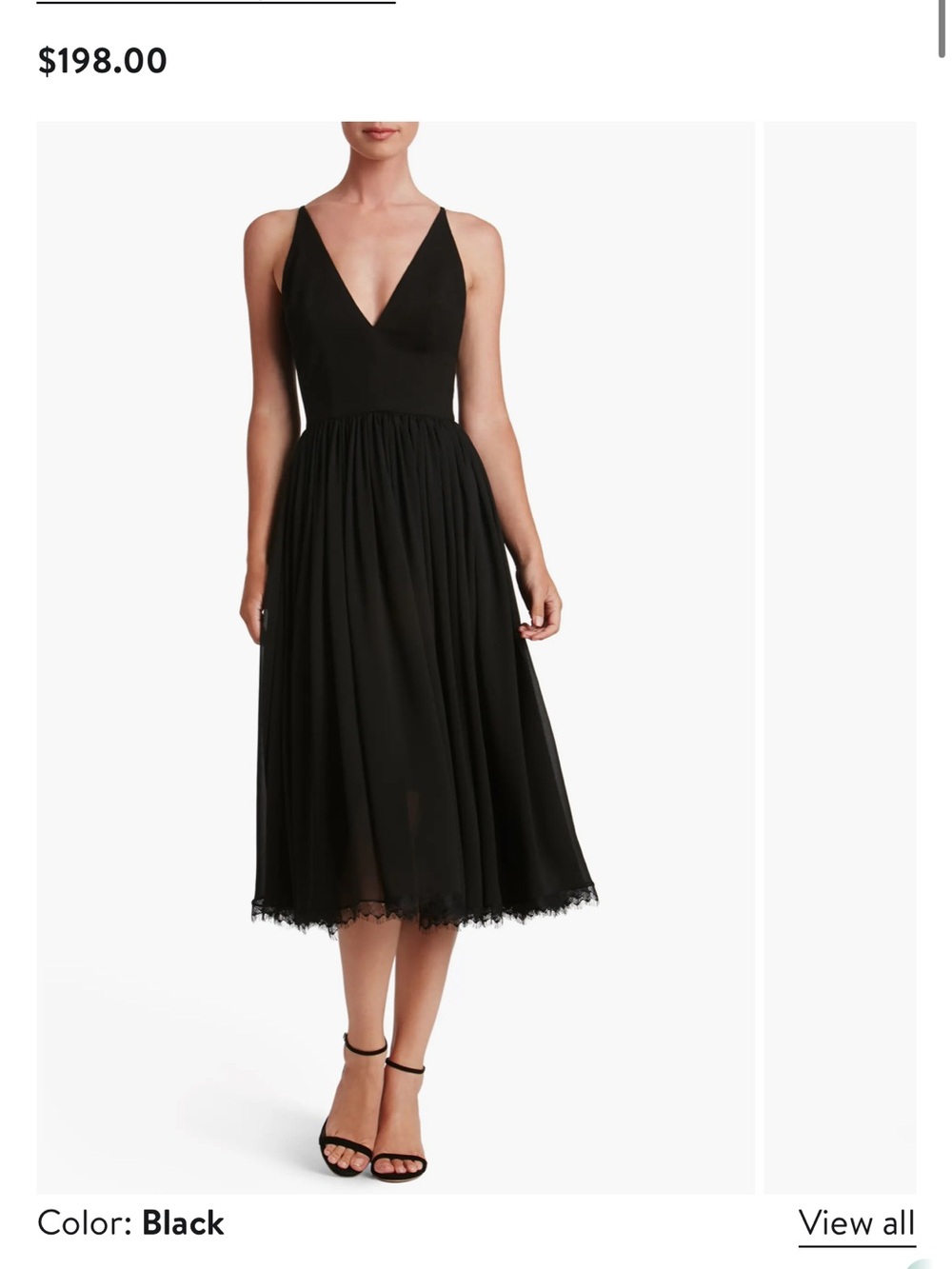 Dress the population Alicia Mixed Media Midi Dress L NWT